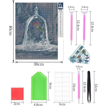 Obrazy diamentowe 5d 2-pak -róża, lodowa róża [12130000157]